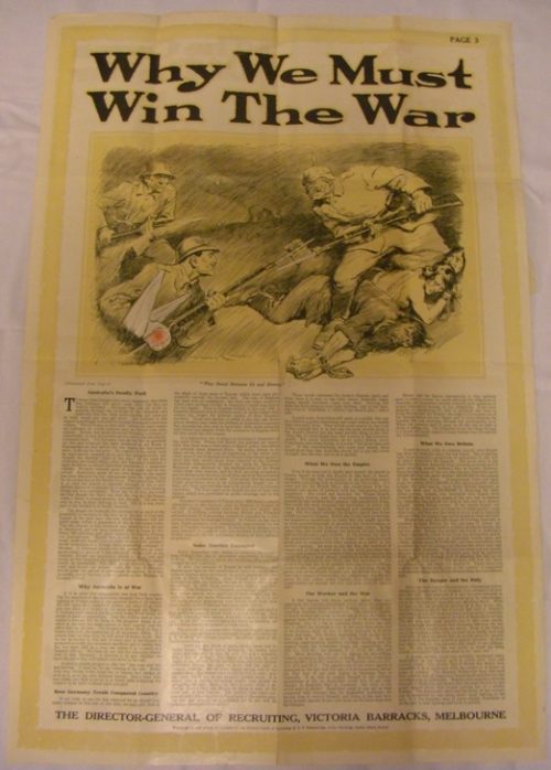 Australian WW1 Recruiting Poster - The Cause of War